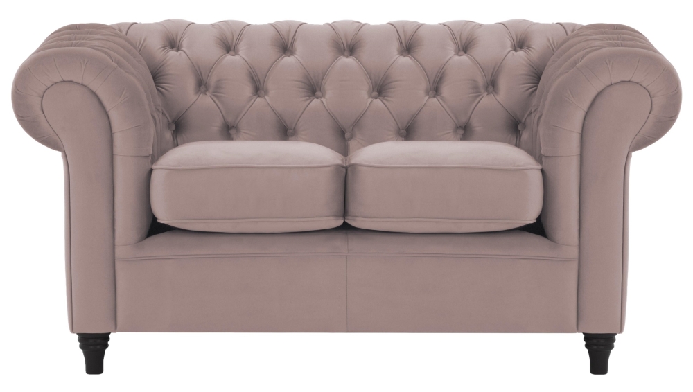 MODELL:  " CHESTERFIELD WINDSOR " 2-SITZER SOFA IN SAMTSTOFF „ VELOURS “ PREMIUM