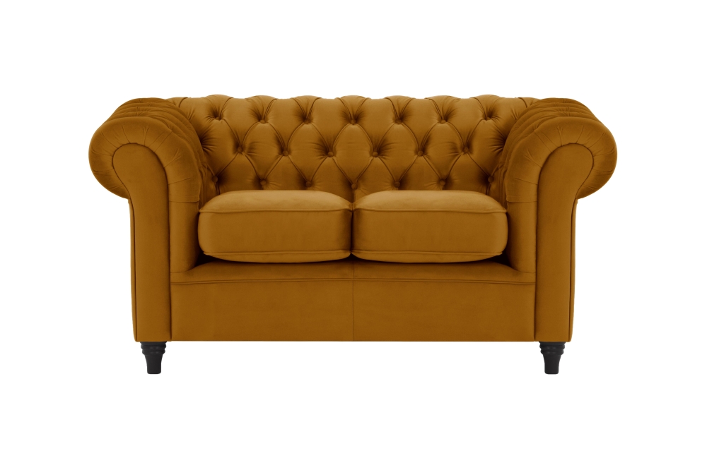 MODELL:  " CHESTERFIELD WINDSOR " 2-SITZER SOFA IN SAMTSTOFF „ VELOURS “ PREMIUM