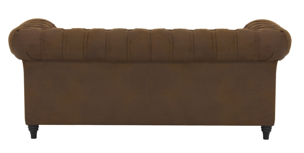 MODELL:  " CHESTERFIELD WINDSOR “ 3-SITZER SOFA IN VINTAGE BRAUN WILDLEDER LOOK PREMIUM