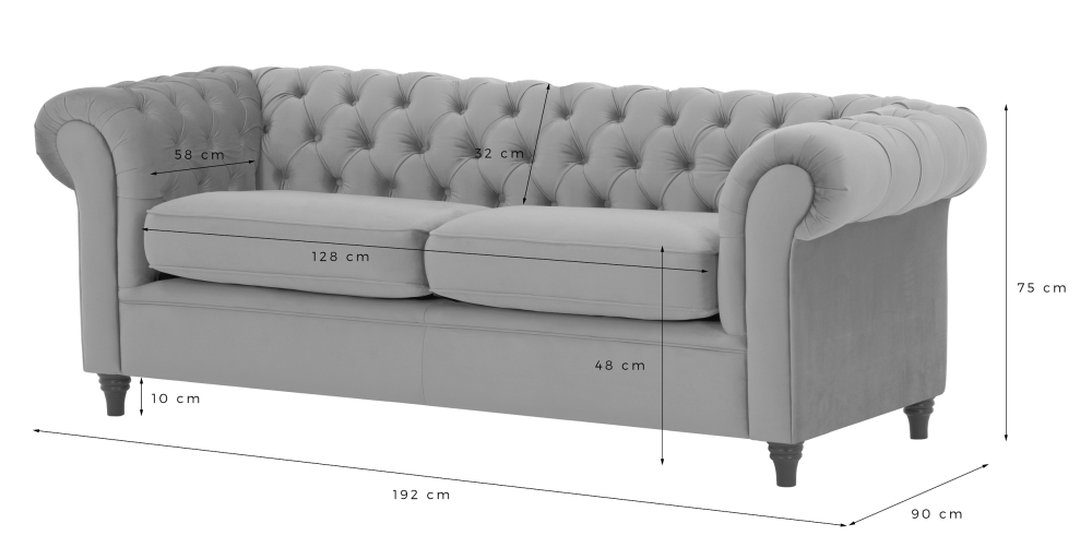 MODELL:  " CHESTERFIELD WINDSOR “ 3-SITZER SOFA IN VINTAGE BRAUN WILDLEDER LOOK PREMIUM