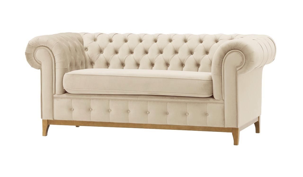 MODELL:  " CHESTERFIELD DIAMOND " 2-SITZER SOFA IN SAMTSTOFF „ VELOURS “ PREMIUM