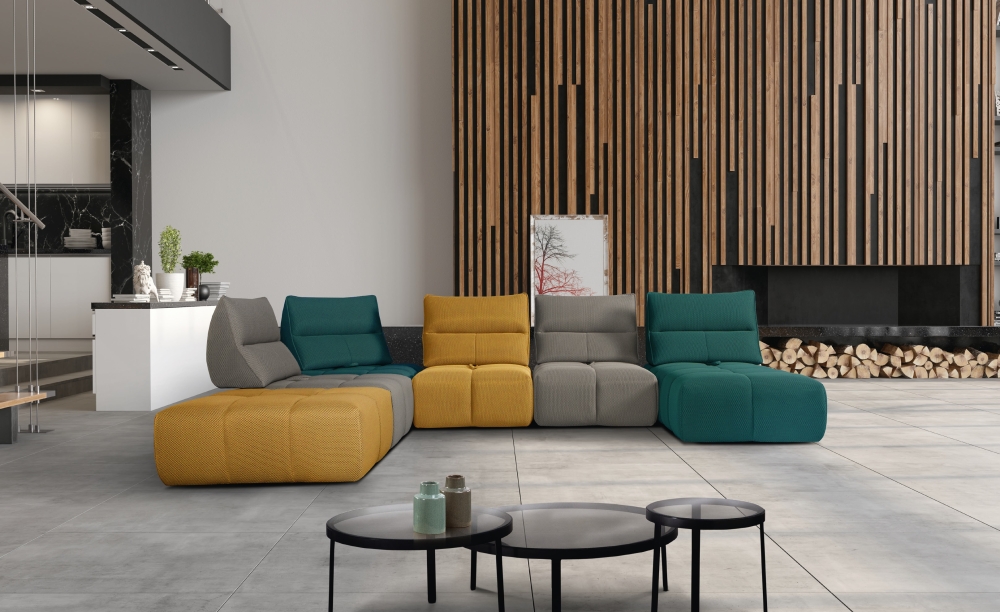 MODELL "COMO" MODULARES SOFA IN STOFF wie abgebildet !