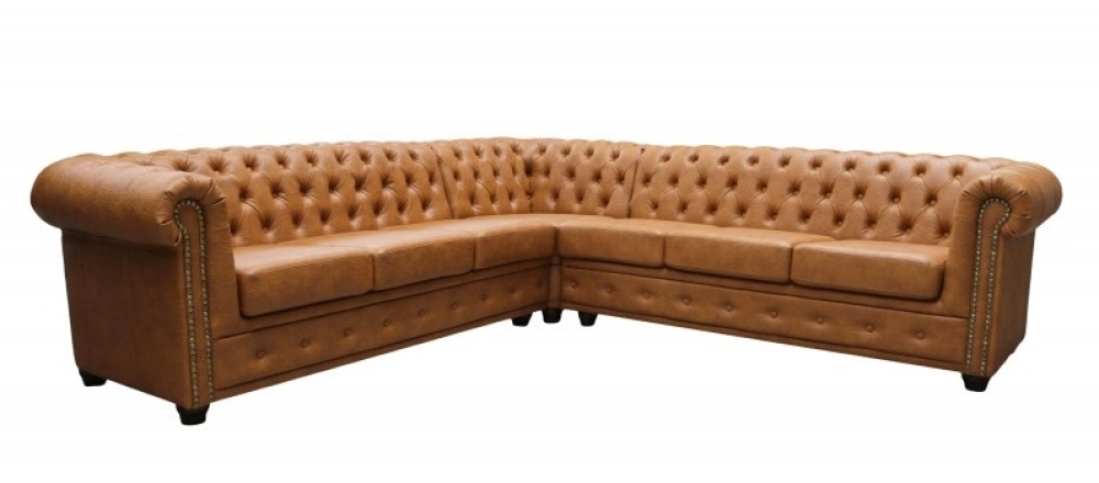 Modell " CHESTERFIELD 1 + 2 + 3 + (E) + 3 + 2 + 1 + BETT" MODULARES ECKSOFA MIT/OHNE BETTFUNKTION IN LEDER LOOK PREMIUM