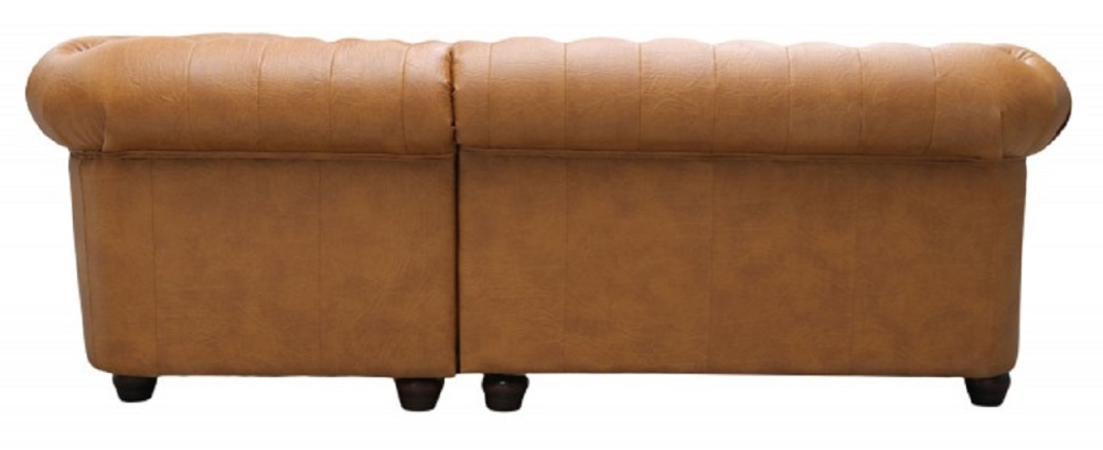 Modell " CHESTERFIELD 3 + E + 3 + BETT" MODULARES ECKSOFA MIT BETTFUNKTION IN LEDER LOOK PREMIUM