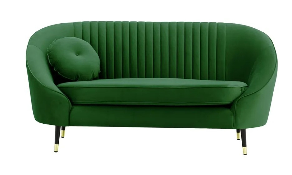 MODELL:  Mademoiselle mit Rippenstruktur 2 SITZER SOFA IN SAMTSTOFF „ VELOURS “ PREMIUM