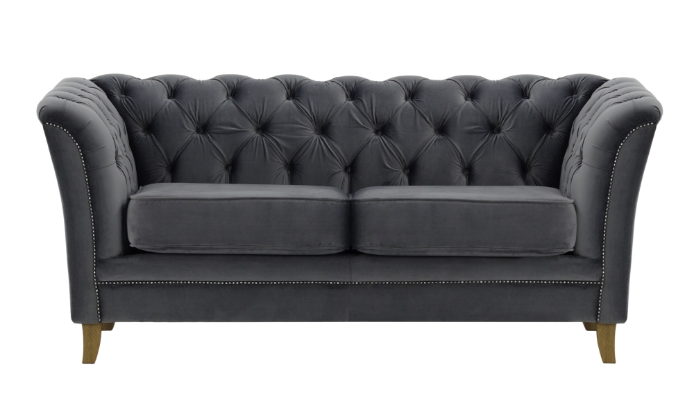 MODELL: "NEW YORK" 2-SITZER SOFA IN SAMTSTOFF „ VELOURS “ PREMIUM