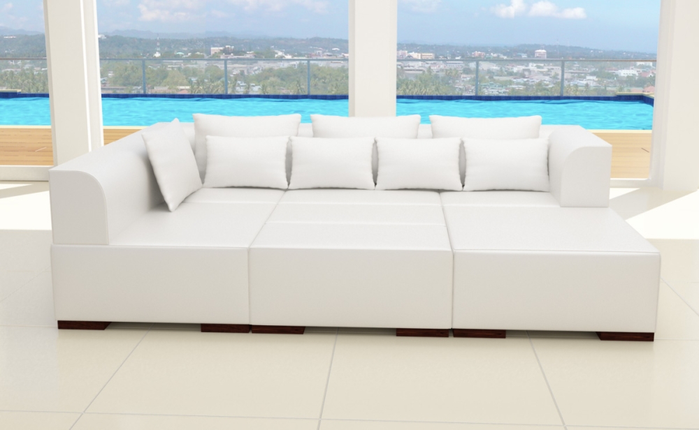 Modell VICTORIA: LEDER LOOK - MODULARES SOFA