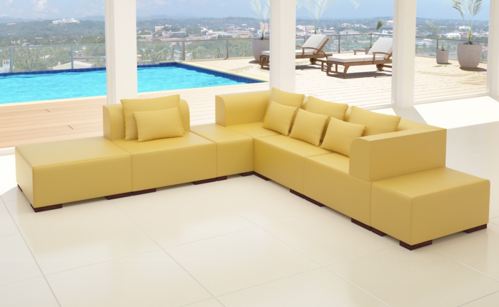 Modell VICTORIA: LEDER LOOK - MODULARES SOFA