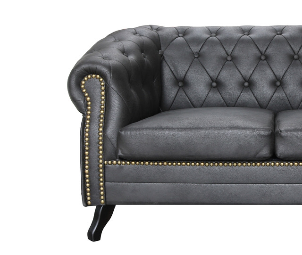 MODELL:  " CHESTERFIELD ROYCE " 3- SITZER SOFA IN LEDER LOOK PREMIUM