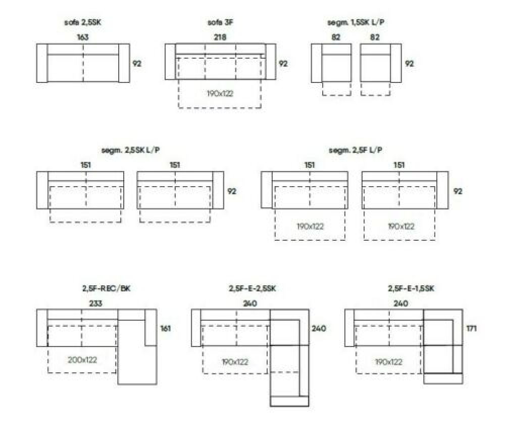 MODELL " WAY", MODULARES ECKSOFA IN STOFF ( ORION , freie Farbwahl) !