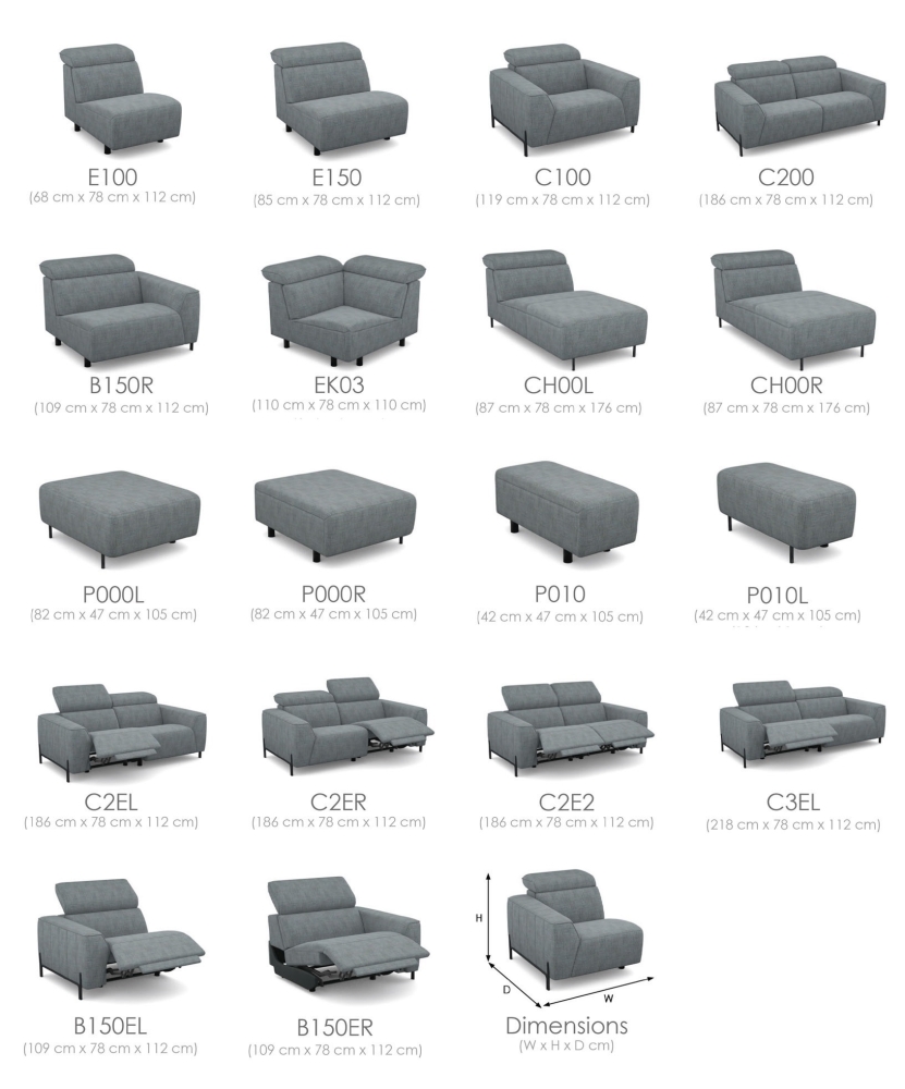 MODELL "CALIS" MODULARES SOFA IN STOFF wie abgebildet !