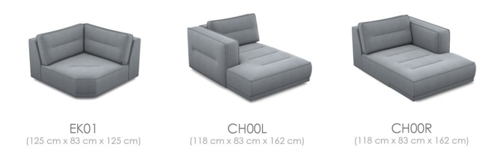 MODELL "PANORAMA" MODULARES SOFA IN STOFF wie abgebildet !