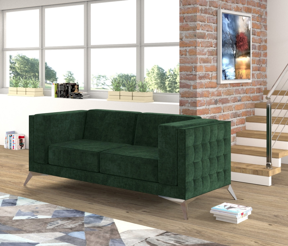 MODELL „WASHINGTON“  2 - SITZER SOFA IN SAMTSTOFF VELVET PREMIUM