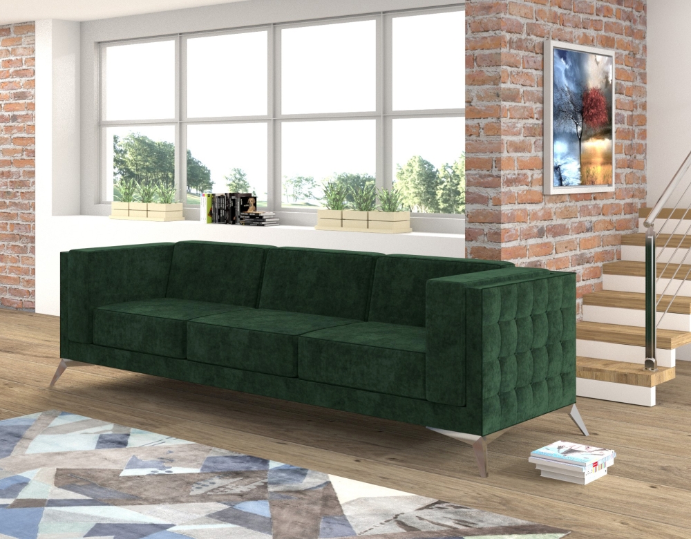 MODELL „WASHINGTON“ 3 - SITZER SOFA IN SAMTSTOFF VELVET PREMIUM