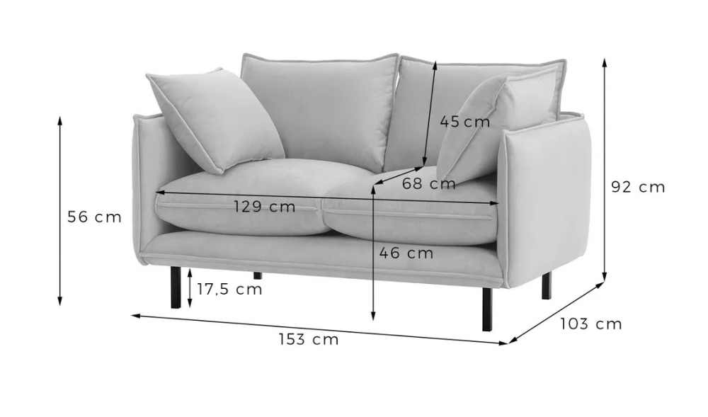 MODELL:  VICTORIA 2-SITZER SOFA IN SAMTSTOFF „ KRONOS “