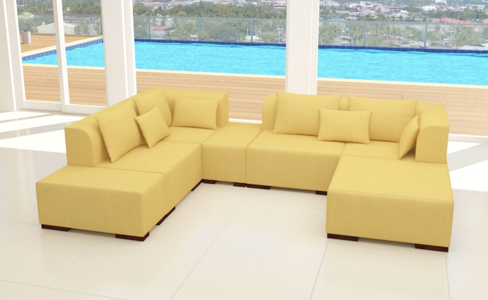 Modell VICTORIA: ALCANTARA LOOK - MODULARES SOFA IN 7 TEILEN