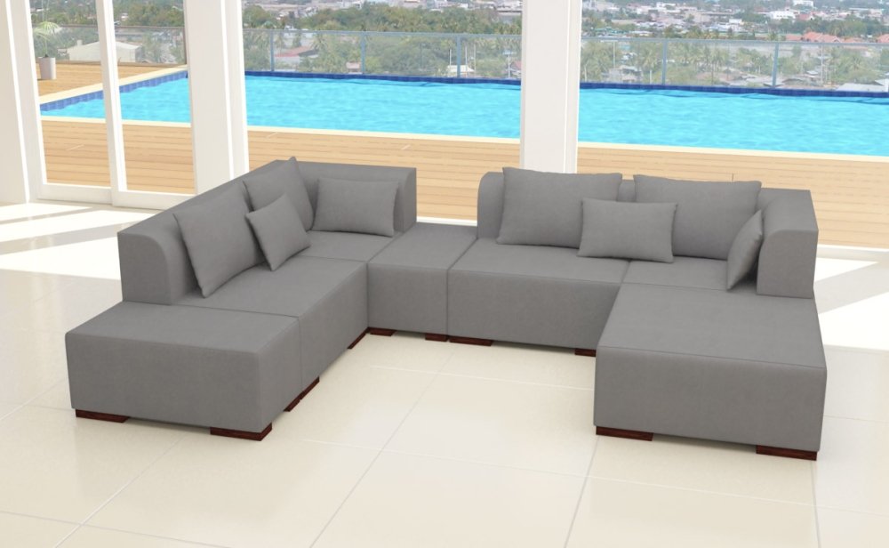 Modell VICTORIA: ALCANTARA LOOK - MODULARES SOFA IN 7 TEILEN