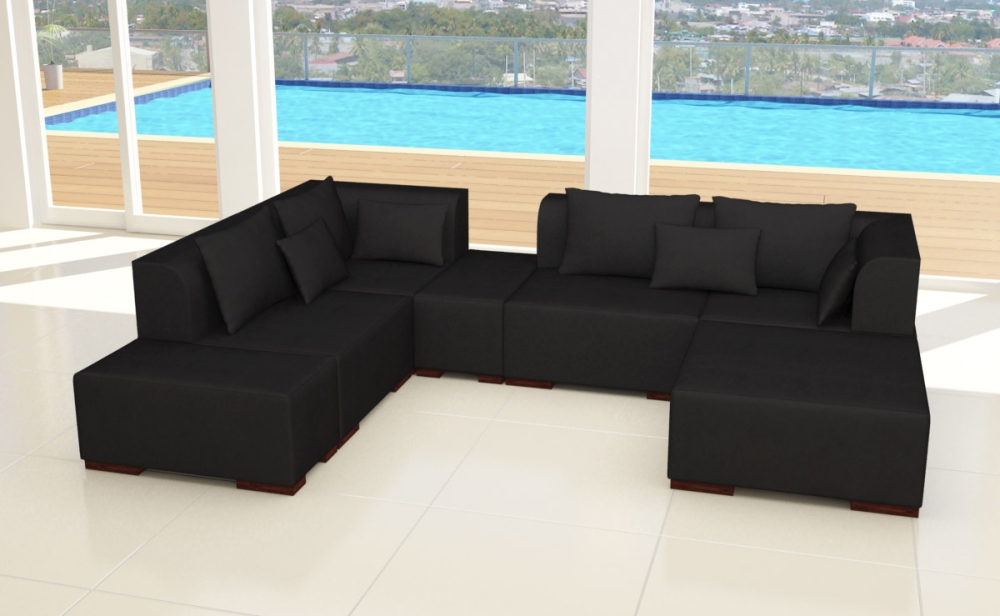 Modell VICTORIA: ALCANTARA LOOK - MODULARES SOFA IN 7 TEILEN