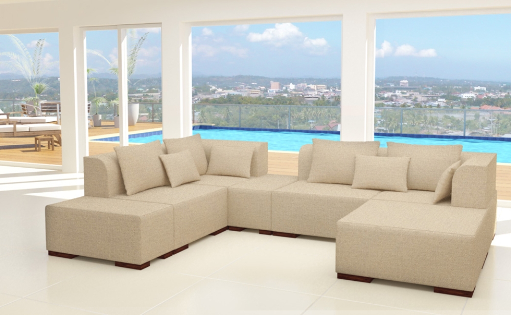 Modell VICTORIA: IN SAMTSTOFF VELVET - MODULARES SOFA